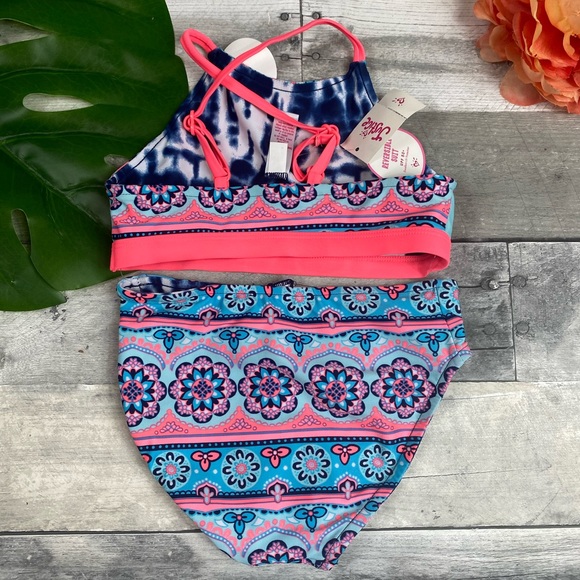 Justice medallion reversible swimsuit bikini girls - Picture 4 of 7